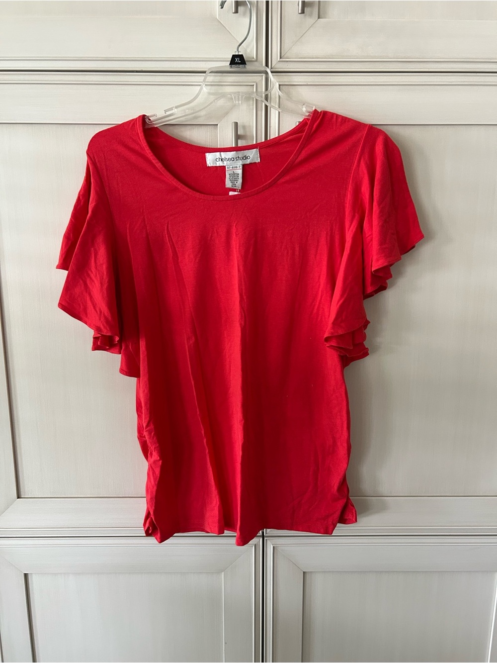 Chelsea Studio Red Ruffle Sleeve Top